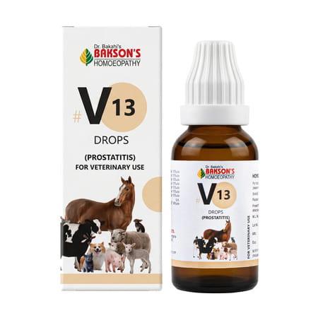Bakson Homoeopathy V13 Drops | Prostatitis | For Veterinary Use | 30 Ml