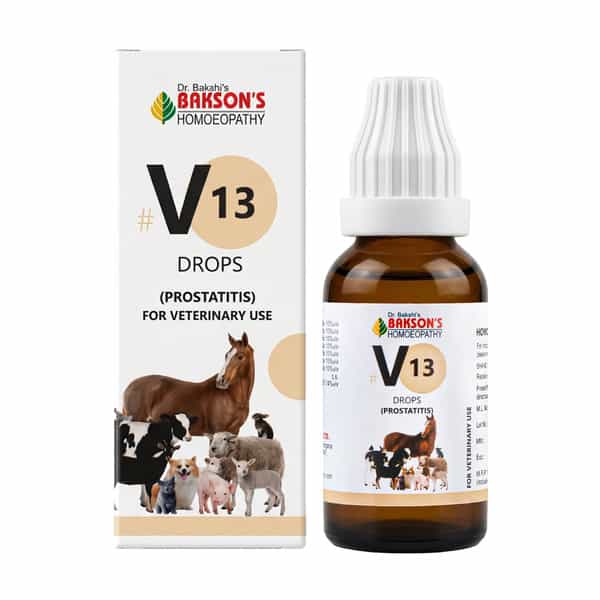 Bakson Homoeopathy V13 Drops | Prostatitis | For Veterinary Use | 30 Ml