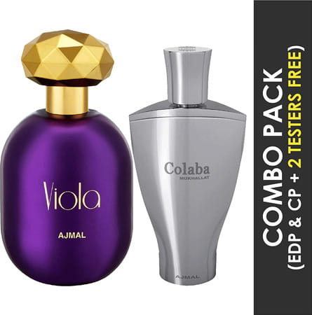 Ajmal Viola Edp 75ml For Women And Colaba Mukhallat Cp Alcohol-Free Attar 14ml For Unisex