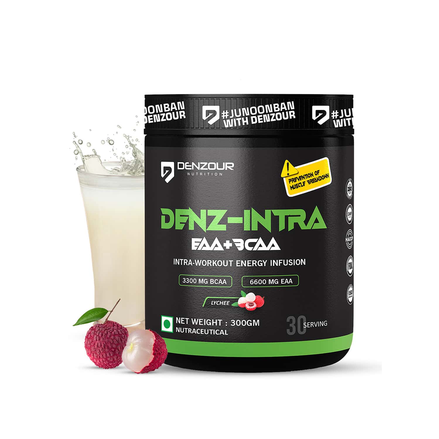 Denzour Nutrition Denz Intra Workout Powder | Lychee Flavour | For Men & Women | 300g