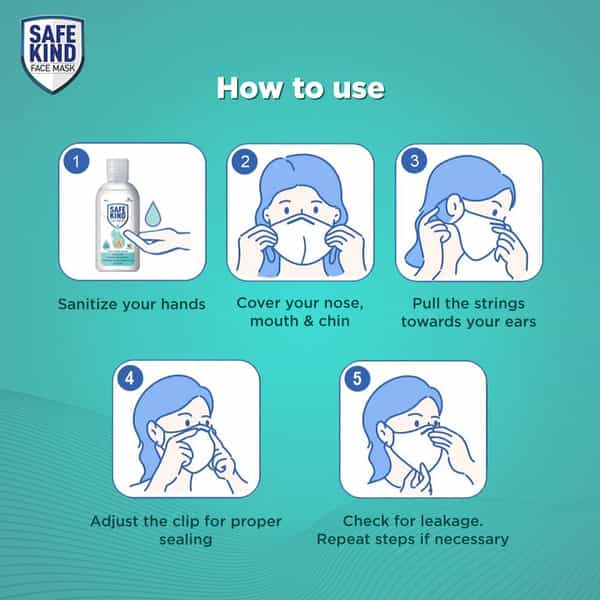 Safekind N95 Face Masks With 5 Layer Protection (2 Black + 1 White) Pack Of 2