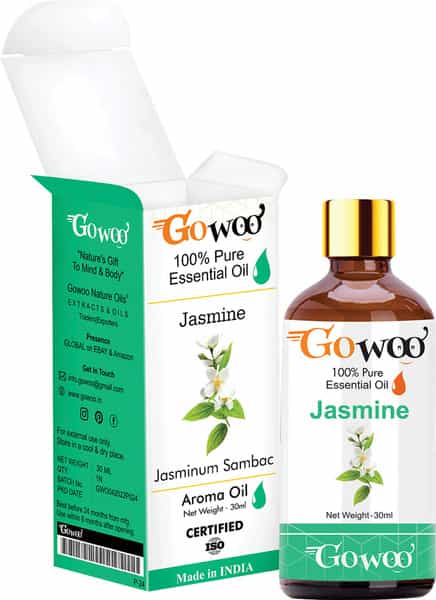 Go Woo 100% Pure Jasmine Sambac Oils For Hair Skin & Aromatherapy 100% Pure & Virgin Oils 30 Ml