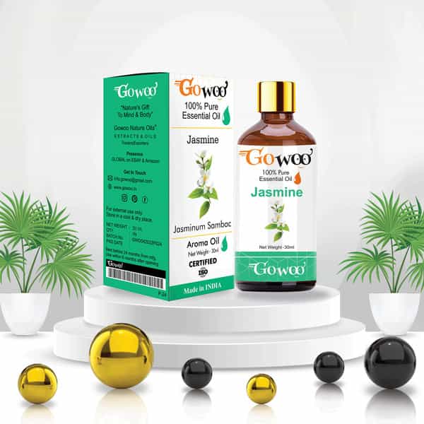 Go Woo 100% Pure Jasmine Sambac Oils For Hair Skin & Aromatherapy 100% Pure & Virgin Oils 30 Ml
