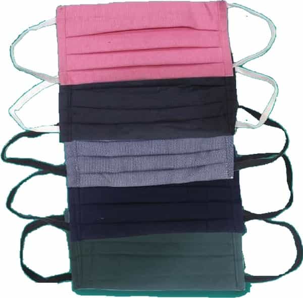 Hand Made Reusable Elastic Cotton Mask Pack Of 5