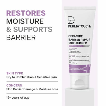 Dermatouch Ceramide Barrier Repair Moisturizer | Deep Hydration & Barrier Support | 100G