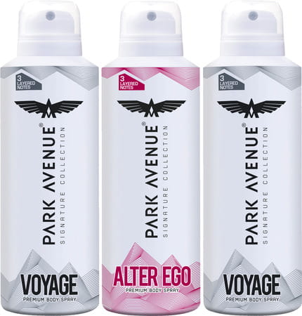 Park Avenue Mens Signature Deodorant Spray Combo 150 Mlx3 (2 Voyage + 1 Alter Ego) B2g1