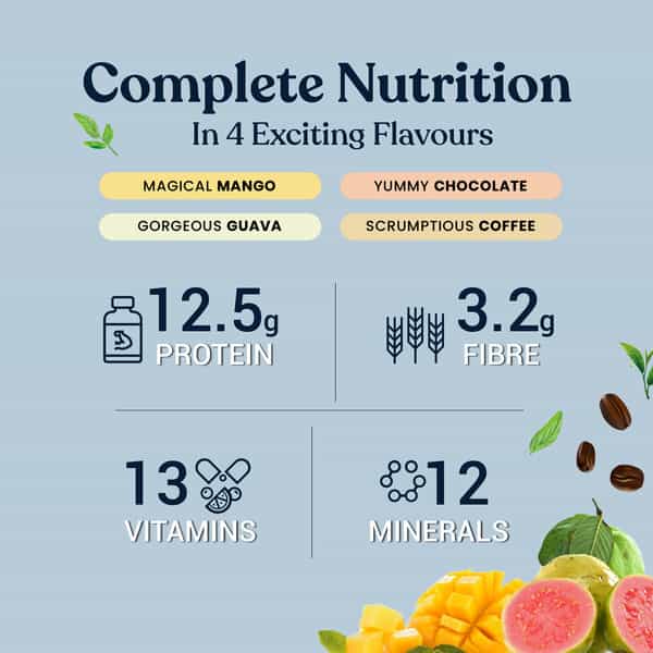Kapiva Slim Shake Assortment Pack - Coffee Chocolate Mango & Guava For Weight Management - 300G
