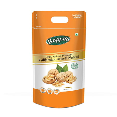 Happilo Premium 100% Natural Californian Inshell Walnut Kernels 1000g Value Pack