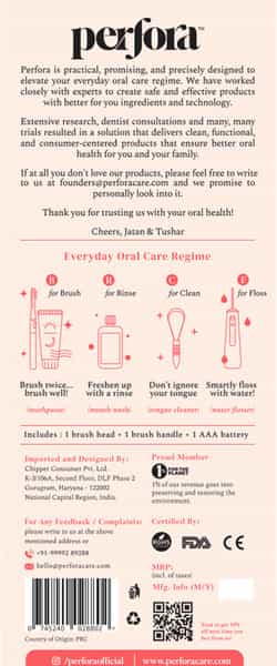 Perfora Electric Toothbrush With 2 Modes - Spicy Coral