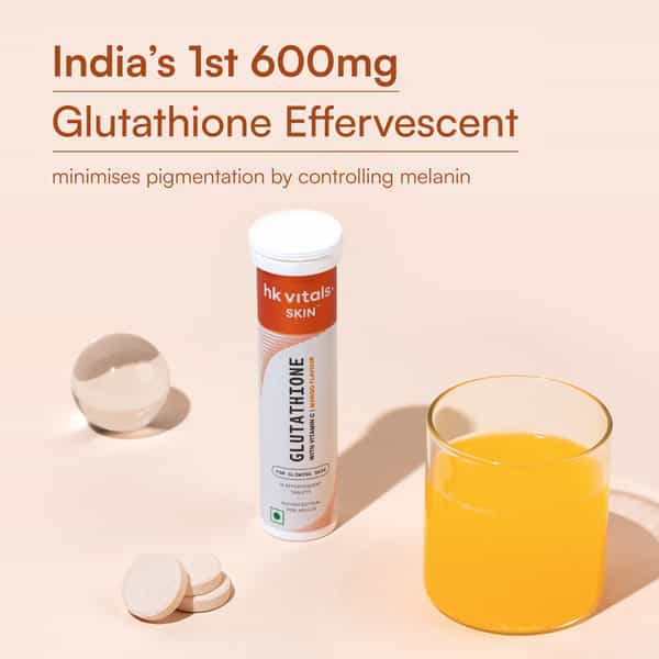 Hk Vitals Glutathione (Mango | 15 Tabs) | With Vitamin C & E | For Skin Glow & Hydration