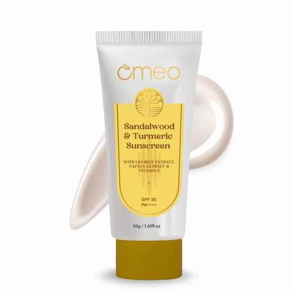 Omeo Sandalwood & Turmeric Sunscreen Spf 30 Pa++++ For Even Toned & Glowing Skin Uv Protection 50 Gm