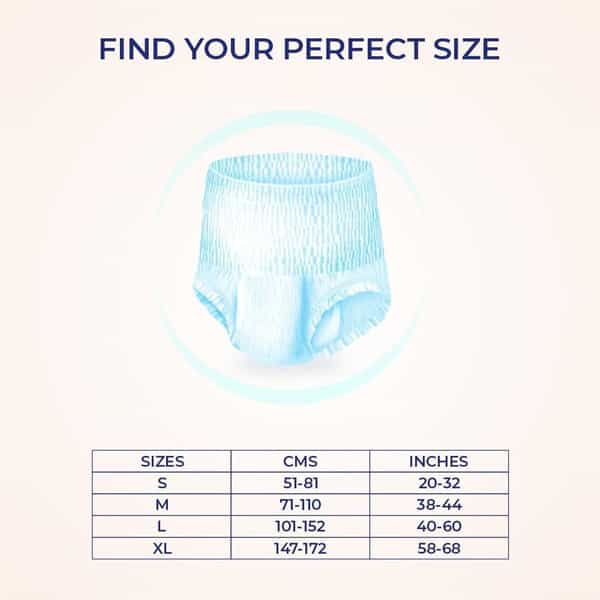 Medisorb Adult Diaper Pants Small | Pull-Ups | Elastic Waist Size 52-82 Cm | 10 Piece | Pack Of 2