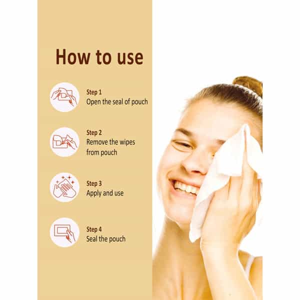 Omeo Calendula Refreshing Wet Wipes For Women And Men- Face/Travel/Makeup Remover - 25N
