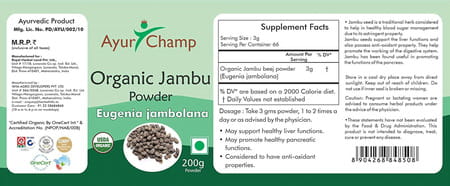 Ayur Champ - Pack Of 4 -Organic Jambu Beej Powder 200 Gms