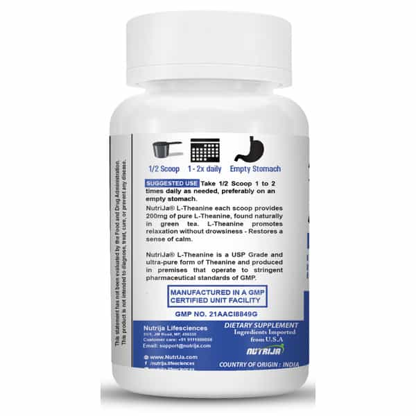 Nutrija L-Theanine (Usp Grade) 100% Pure Powder (25 Grams)