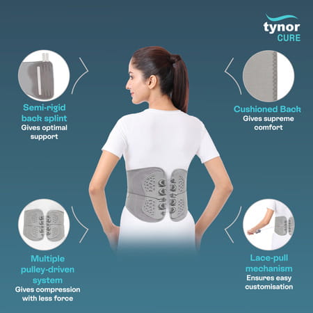Tynor Lacepull L.s Belt Grey Large/Xl 1 Unit