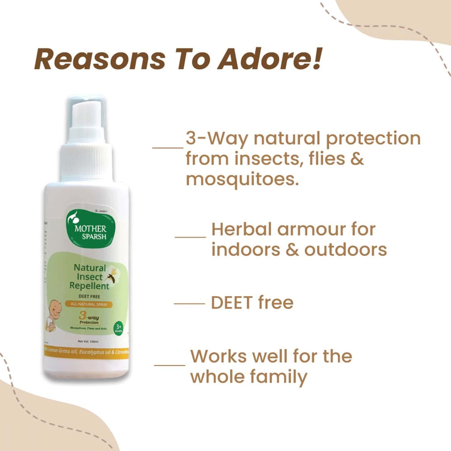 Buy MOTHER SPARSHNATURAL INSECT REPELLENT SPRAY FOR BABIES100ML Online