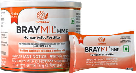 Braymil Hmf Human Milk Fortifier Sachets - 1gm Each (20 Sachets)