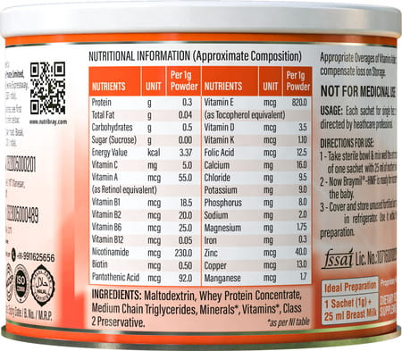 Braymil Hmf Human Milk Fortifier Sachets - 1gm Each (20 Sachets)