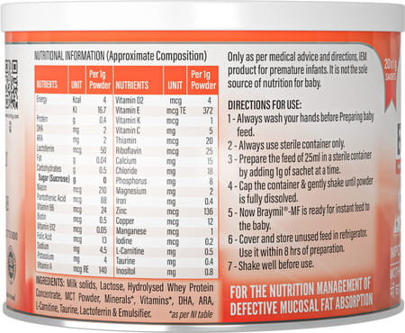 Braymil Mf (1Gm Sachet) - Tin (20 Sachets In One Tin)