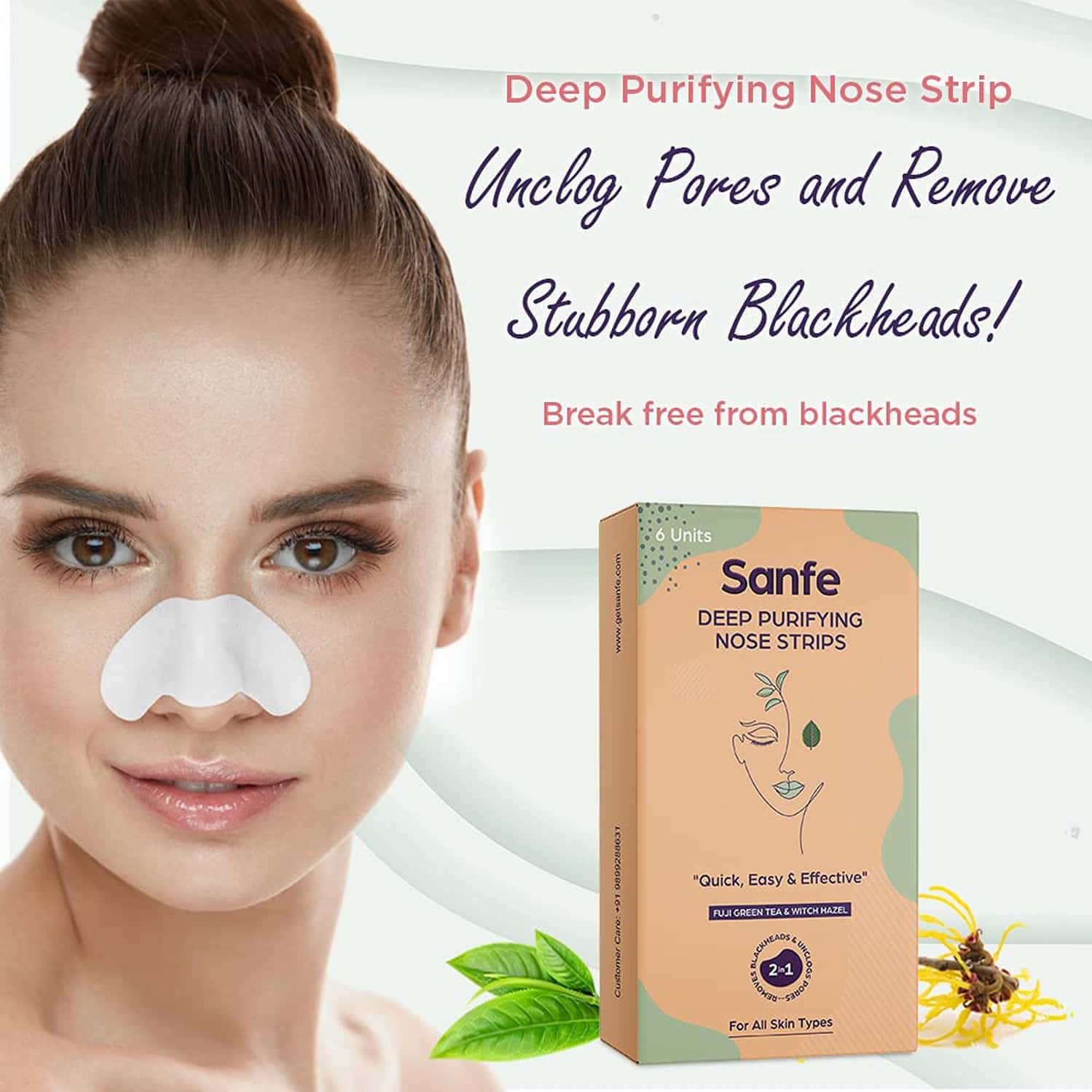 Buy SANFE DEEP PURIFYING NOSE STRIPS FOR WOMEN PACK OF 6 WITH FUJI