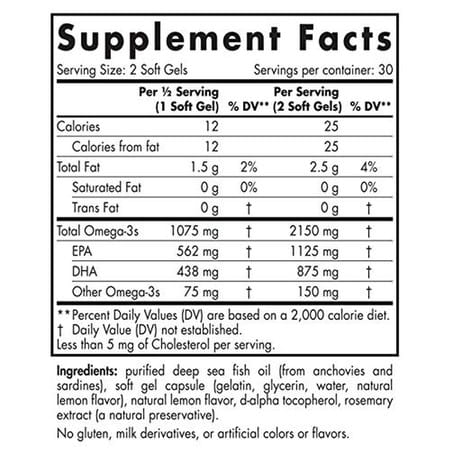 Nordic Naturals Ultimate Omega 2x Sport Epa & Dha For Athletes & Active Adults Lemon 60 Softgel