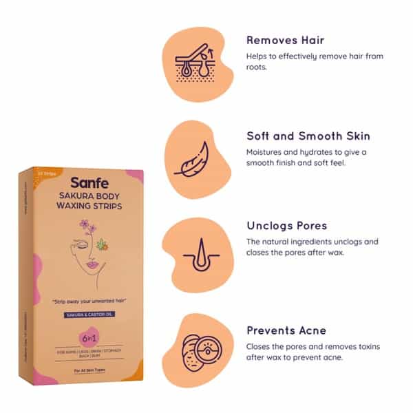 Sanfe Sakura Body Wax Strip - 10 N