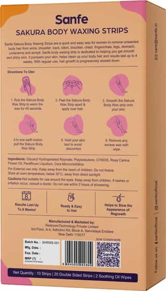 Sanfe Sakura Body Wax Strip - 10 N