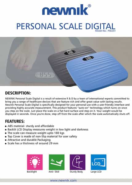 Newnik Pse201 Digital Electronic Personal Scale & Weigh Machine Blue