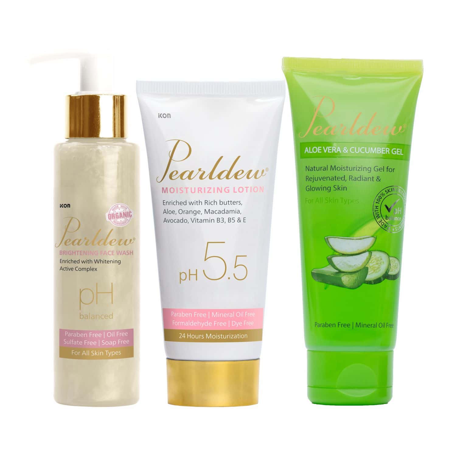 Pearldew Winter Care Combo (face Wash 100ml + Body Wash 300ml + Aloe Vera & Cucumber Gel 120gm)