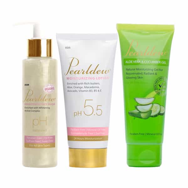 Pearldew Winter Care Combo (Face Wash 100Ml + Body Wash 300Ml + Aloe Vera & Cucumber Gel 120Gm)