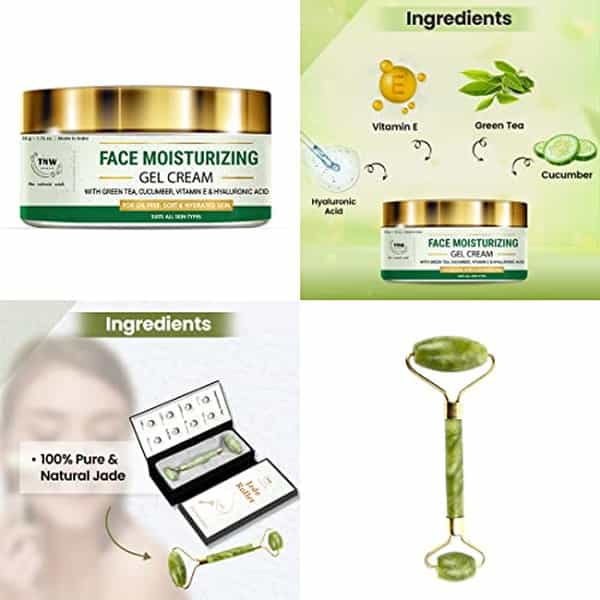 Tnw The Natural Wash Combo With Jade Roller & Face Moisturizing Gel Cream
