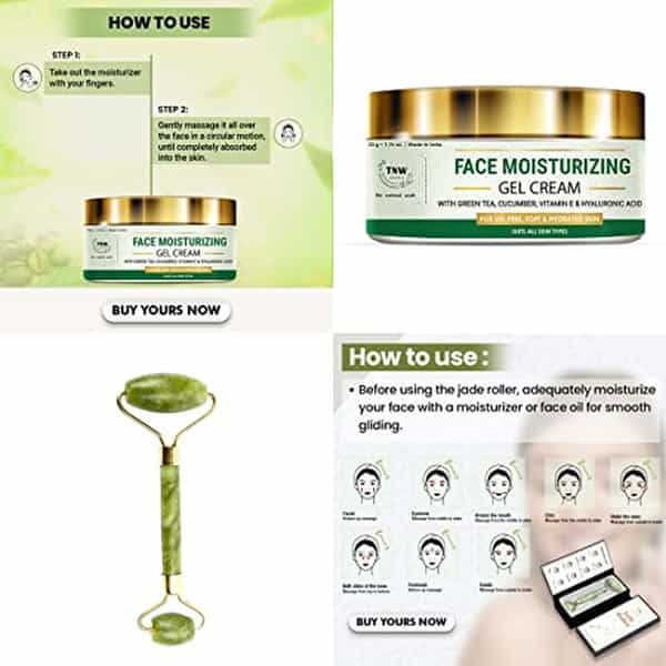 Tnw The Natural Wash Combo With Jade Roller & Face Moisturizing Gel Cream