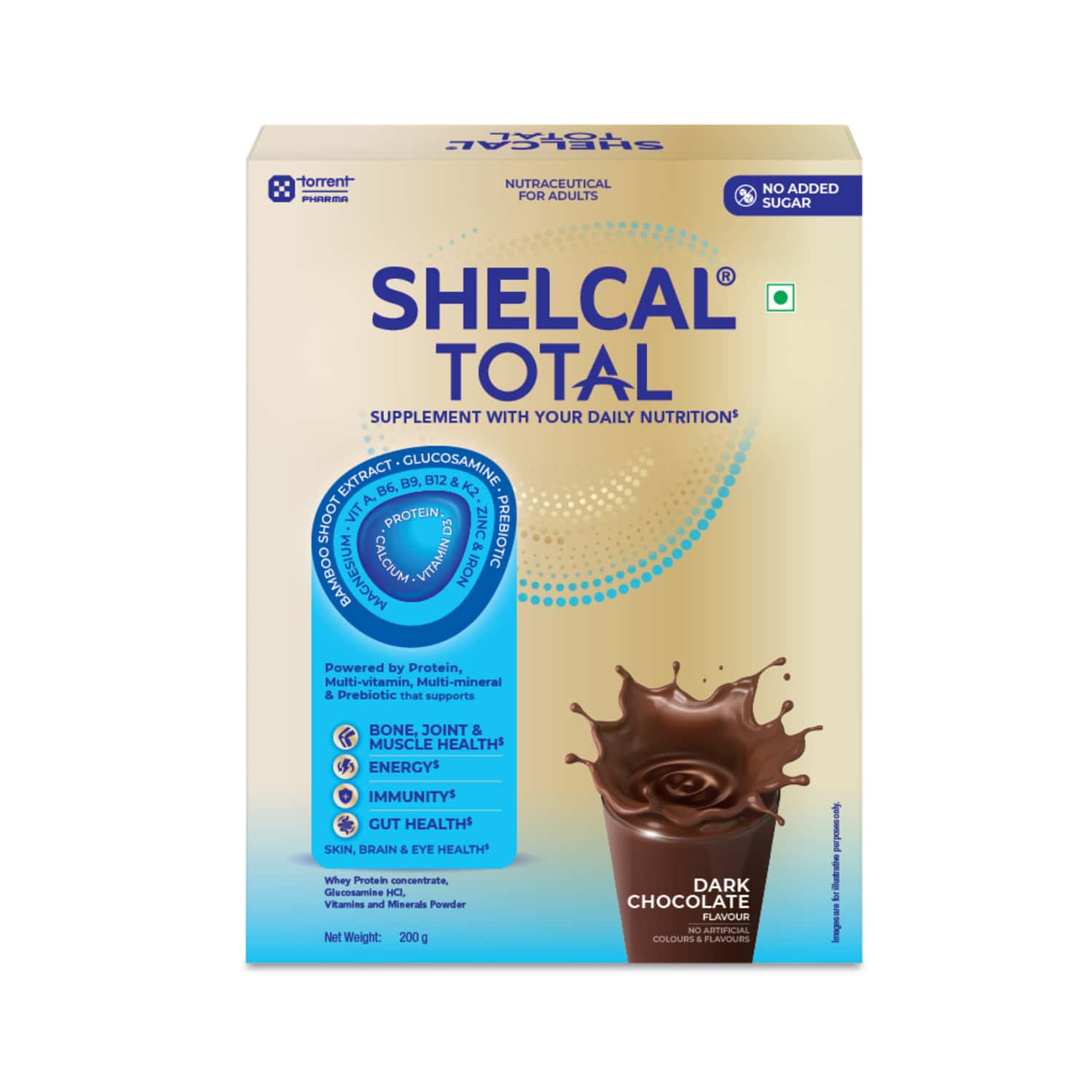 Shelcal Total Supplement With Your Daily Nutrition Dark Chocolate Flavour Box 200 Gm