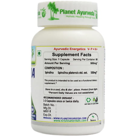 Planet Ayurveda Spirulina - 60 Capsules