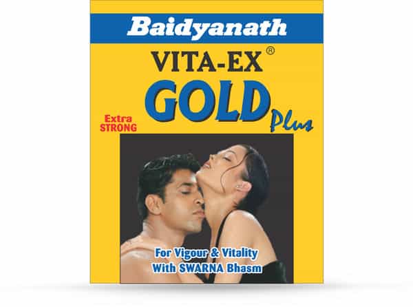 Baidyanath Vita Ex Gold Plus For Vigor & Vitality | Swarna Bhasma | Bottle | Capsules | 10 No's