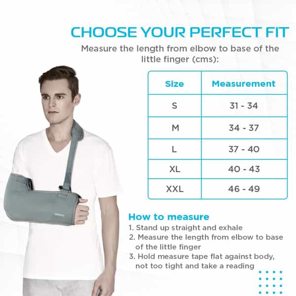 Vissco Tropical Arm Sling | Provides Stability To The Shoulder & Promote Healing - Large (Black)