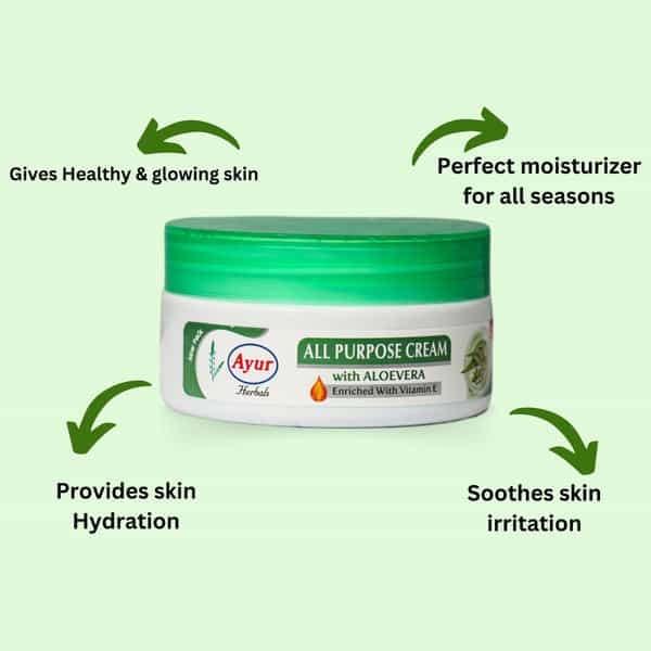 Ayur Herbals All Purpose Cream With Rose & Cucumber I Increses The Blood Circulation I 200Ml
