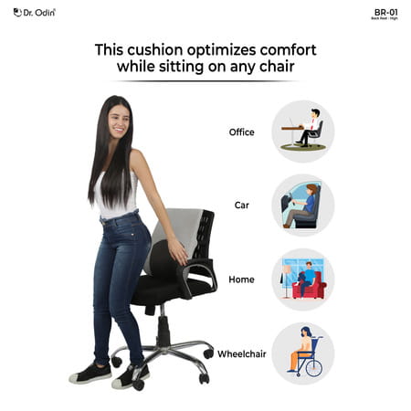 Dr. Odin Back Rest High - Ergonomic Lumbar Support Cushion | Superior Comfort & Posture Correction