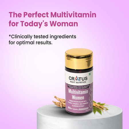 Cratus Multivitamin Tablets For Women Enriched With Goodness Of Moringa Ginseng Aloe Vera 60 Tablets