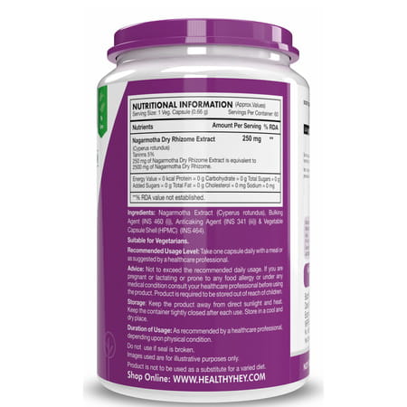 Healthyhey Nutrition Nagarmotha Dry Extract 10:1 60 Vegetable Capsules