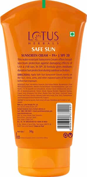 Lotus Herbals Safe Sun Sunscreen Cream Pa+ Spf-20 Breezy Berry - 50G