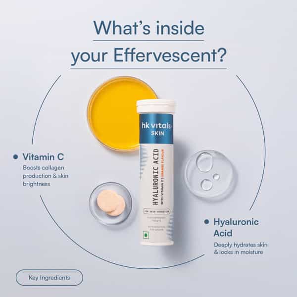 Hk Vitals Hyaluronic Acid (Orange | 15 Effervescent Tablets) | 500Mg Hyaluronic Acid