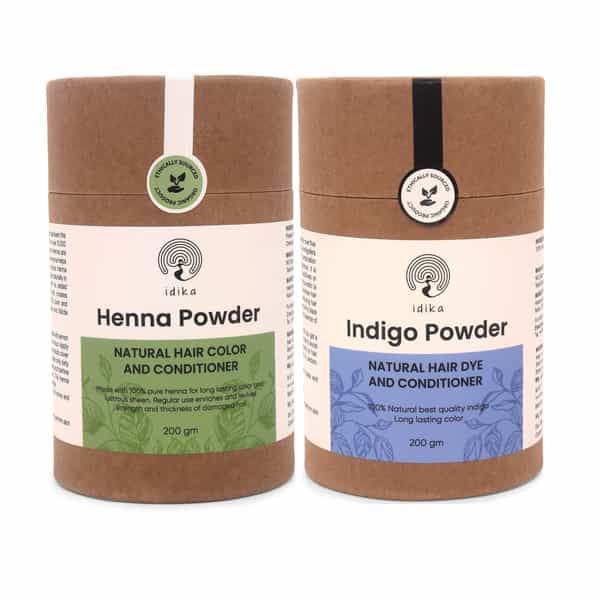 Idika Indigo And Henna Powder 100% Natural Hair Color And Hair Dye And Conditiner 200Gm (Pack Of 2)