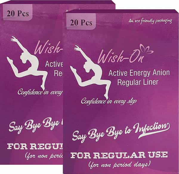 Wish-On Active Anergy Anion Regular Panty Liners For Womens|Size-Regular|40 Pcs