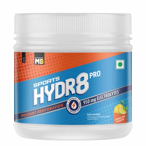 Muscleblaze Sports Hydr8 Pro Powder | 950 Mg Electrolytes | Instant Rehydration (Lemon Lime | 300G)