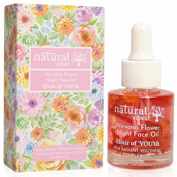Natural Vibes - Anti Ageing Nirvana Flower Night Face Oil 20Ml- Vitamin A | C & E