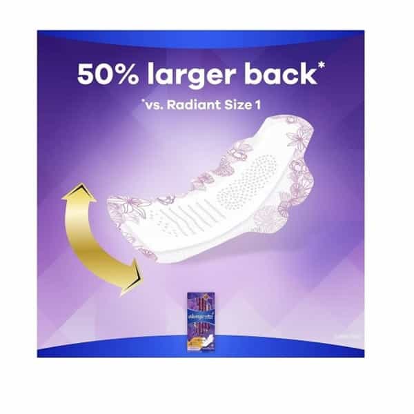 Always Radiant| Size 4| Overnight Sanitary Pads With Wings| Scented| 20 Count