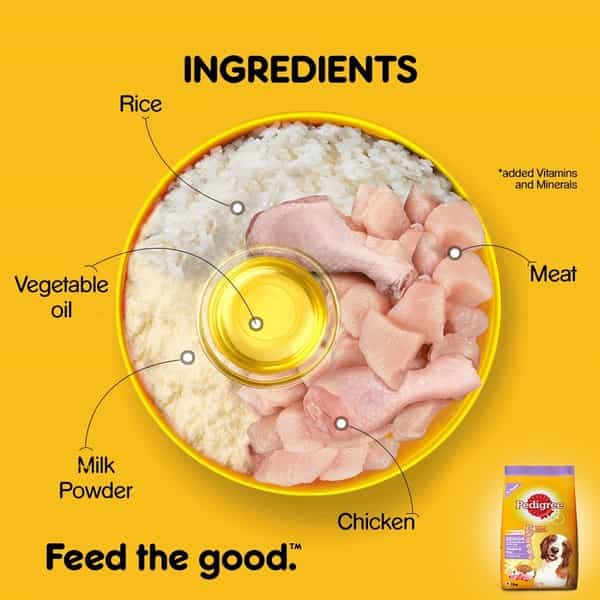 Pedigree Senior (7+ Years) Dry Dog Food Food- Chicken & Rice 1.2Kg Pack