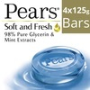 Pears Soft & Fresh Bathing Soap With 98% Pure Glycerine & Mint Extracts (125G X 4)